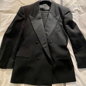 Giorgio Armani double-breasted black tuxedo